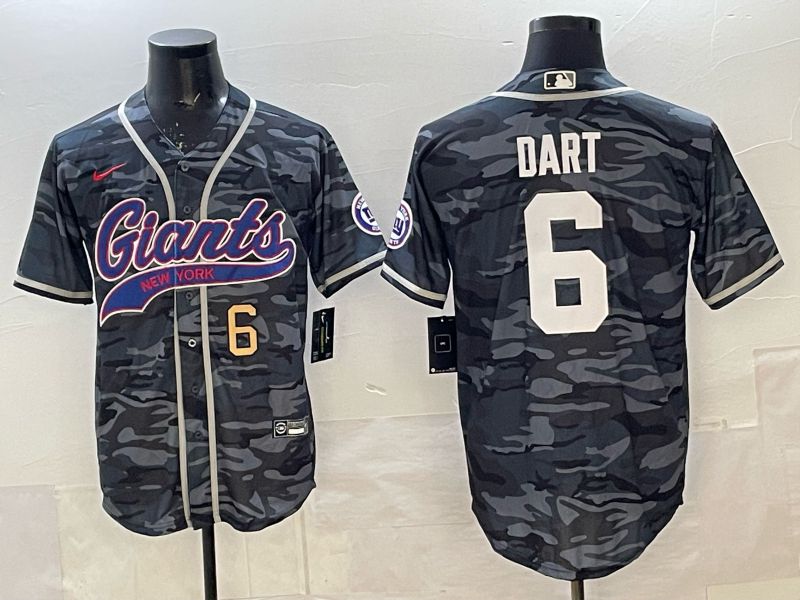 Men 2025 New York Giants #6 Dart Camo Joint Name Nike Limited NFL Jersey 002